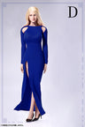 1/6 Bare Shoulder Evening Dress Set Blue (DOLL ACCESSORY)