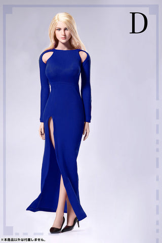 1/6 Bare Shoulder Evening Dress Set Blue (DOLL ACCESSORY)