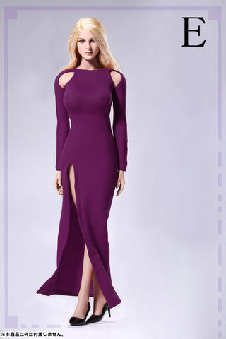 1/6 Bare Shoulder Evening Dress Set Purple (DOLL ACCESSORY)