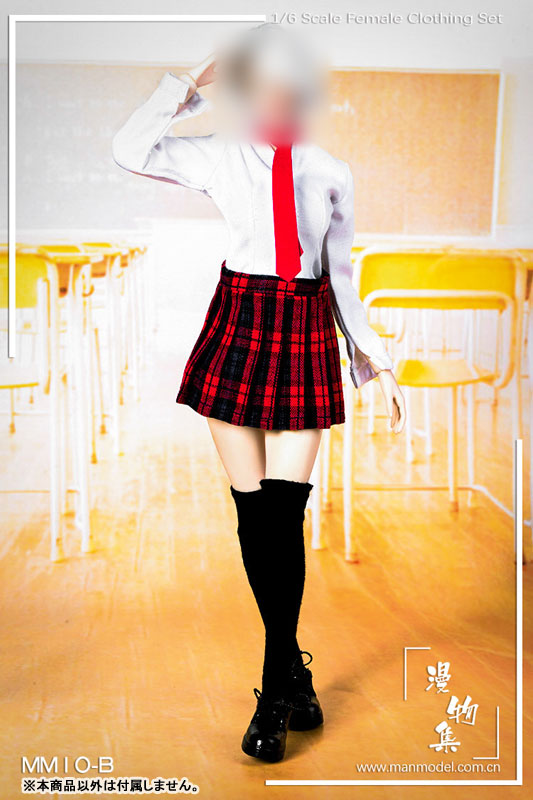 1/6 High School Girl Uniform Set / Red Plaid (DOLL ACCESSORY