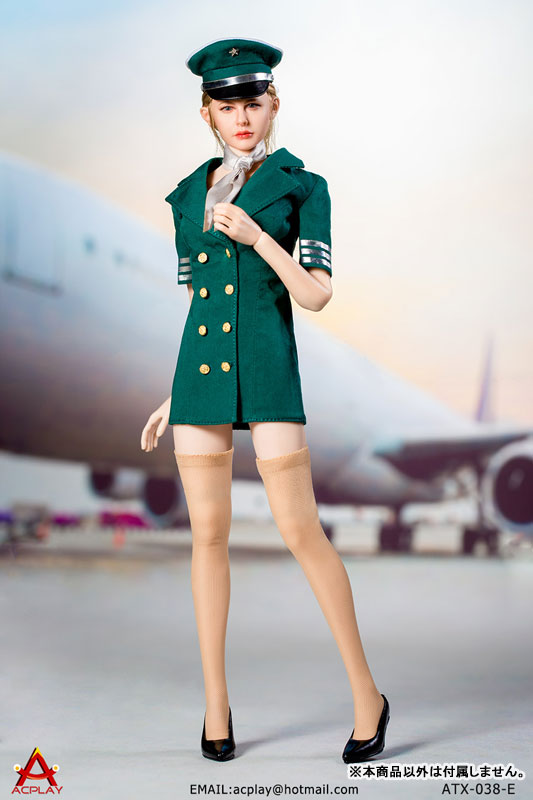 1/6 Sexy Female Flight Attendant Suit Set Green (DOLL ACCESSORY)(Provi -  Solaris Japan