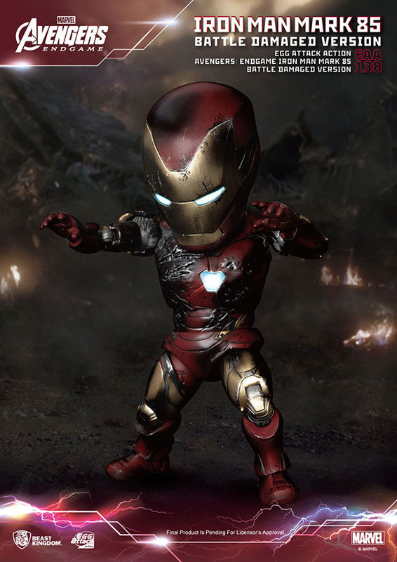avengers endgame battle damaged iron man helmet Egg Attack Action #073 "Avengers: Endgame" Iron Man Mark.85 (Battle Da