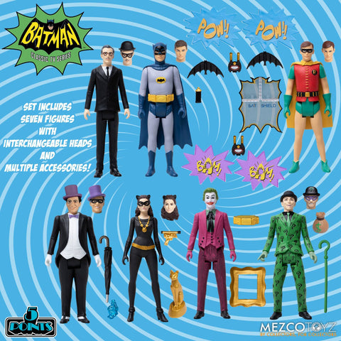 5 Point/ Batman 1966 TV Series / Batcave 3.75Inch Action Figure Box Set