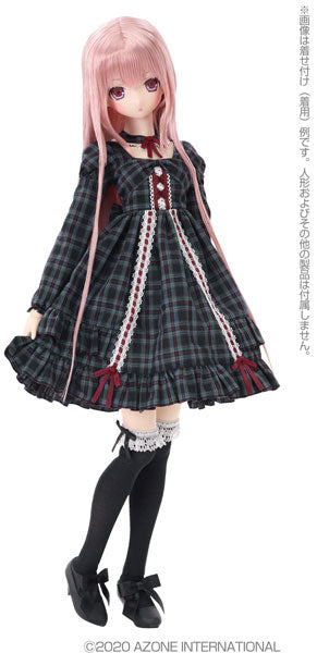 1/3 Scale 45 Dolly Ribbon One-piece Dress set Blue Check (DOLL
