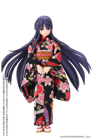 Picco Neemo Wear 1/12 Picco M Kimono Set -Cherry Blossom Poetry- Black (DOLL ACCESSORY)