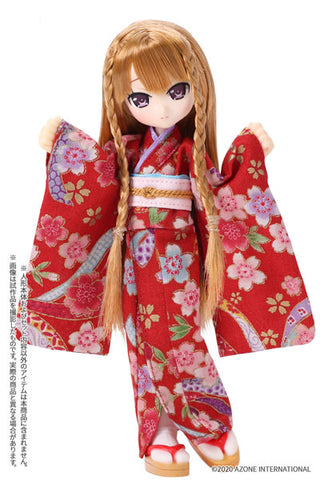 Picco Neemo Wear 1/12 Picco M Kimono Set -Cherry Blossom Poetry- Scarlet (DOLL ACCESSORY)
