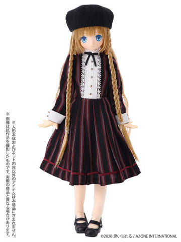 1/6 Pure Neemo Wear PNM Regimental Stripe One-piece Dress Set Black x Red Stripe (DOLL ACCESSORY)