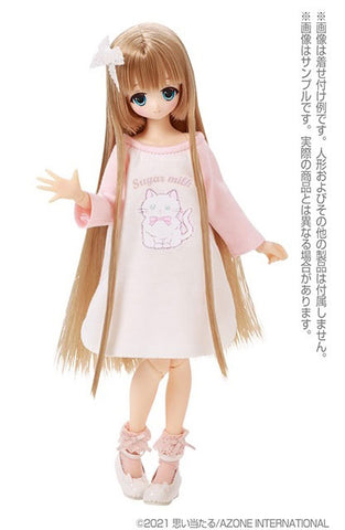 Pure Neemo Wear 1/6 PNS Fluffy Animal Raglan One-piece Dress Pink x White (DOLL ACCESSORY)