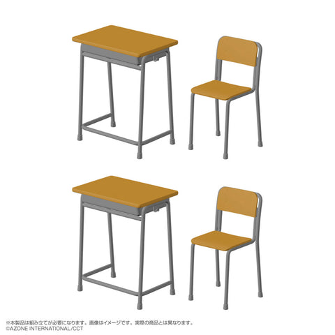 AzoPla Series 1/6 School Desk and Chair Plastic Model