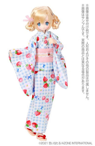 1/6 Pure Neemo Wear PNS Yukata set -Strawberry & Maiden- Sax Gingham Check (DOLL ACCESSORY)