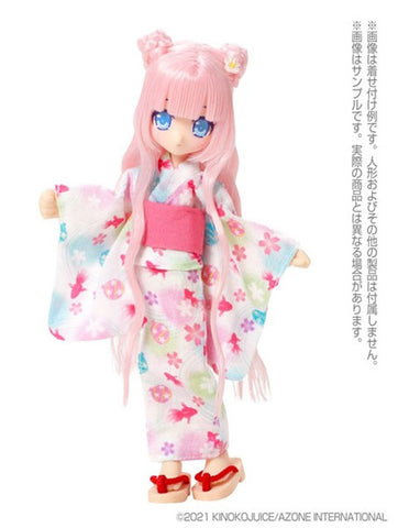 Picco Neemo Wear 1/12 Yukata set -Goldfish and Water Balloons- Moonlight White (DOLL ACCESSORY)