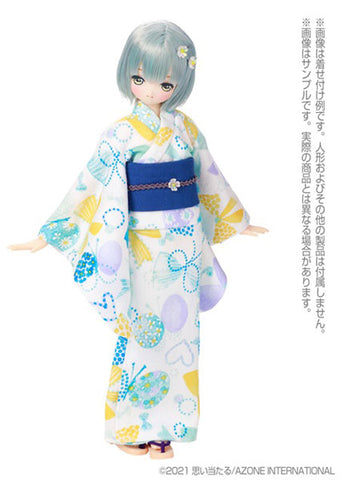 1/6 Pure Neemo Wear PNS Yukata set -Flower and Ribbon- White x Blue (DOLL ACCESSORY)