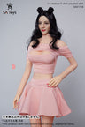 1/6 Female Outfit Hollow T-shirt Pleated Skirt B (DOLL ACCESSORY)