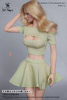 1/6 Female Outfit Hollow T-shirt Pleated Skirt C (DOLL ACCESSORY)