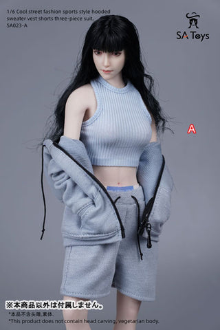 1/6 Female Outfit Cool Street Fashion Sports Style Sweat Set A (DOLL ACCESSORY)