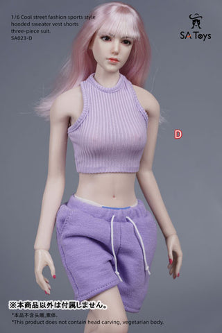 1/6 Female Outfit Cool Street Fashion Sports Style Sweat Set D (DOLL ACCESSORY)