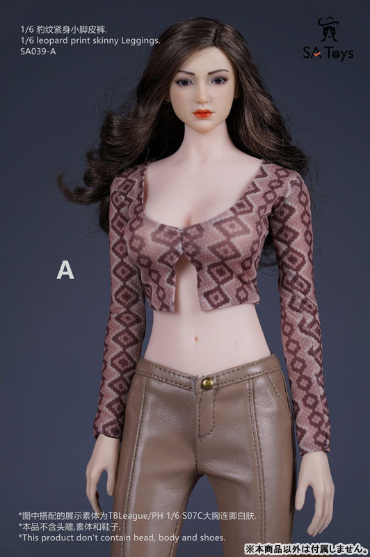 1/6 Leopard Print Skinny Leggings A (DOLL ACCESSORY)