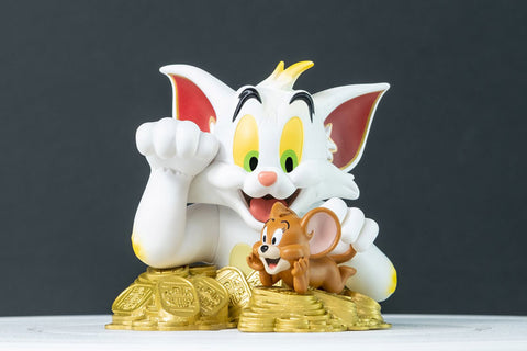 Tom and Jerry - Mini Bust: Tom and Jerry Maneki Neko (Traditional Color)