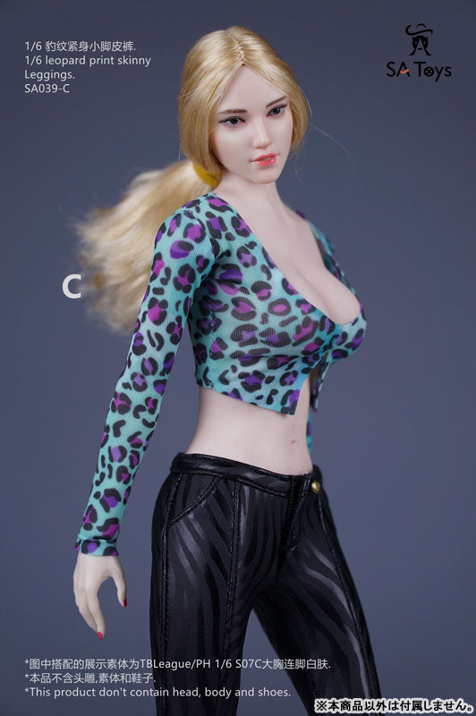 1/6 Leopard Print Skinny Leggings C (DOLL ACCESSORY)