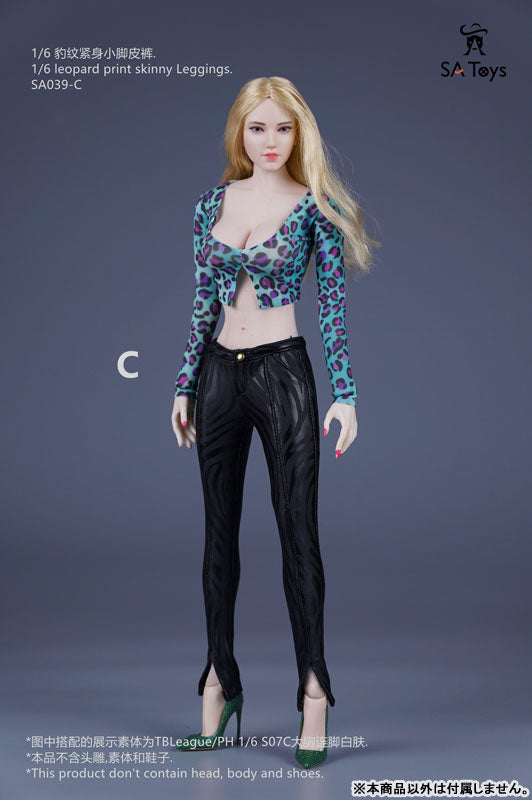 1/6 Leopard Print Skinny Leggings C (DOLL ACCESSORY)