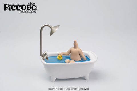 PICCODO ACTION DOLL Diorama Head Stand Bathtub Natural