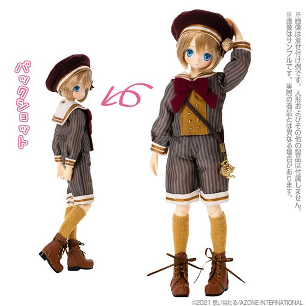 1/6 Komorebimori's Clothing Shop PNXS "Innocent Sailor & Half Pants" Set Bordeaux x Gray Stripe (DOLL ACCESSORY)