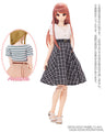 1/3 Scale AZO2 V-Neck Knit & Flare Skirt set White x Black Check (DOLL ACCESSORY)