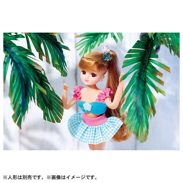 Licca-chan LW-13 Gingham Checker & Flower Swimsuit Set