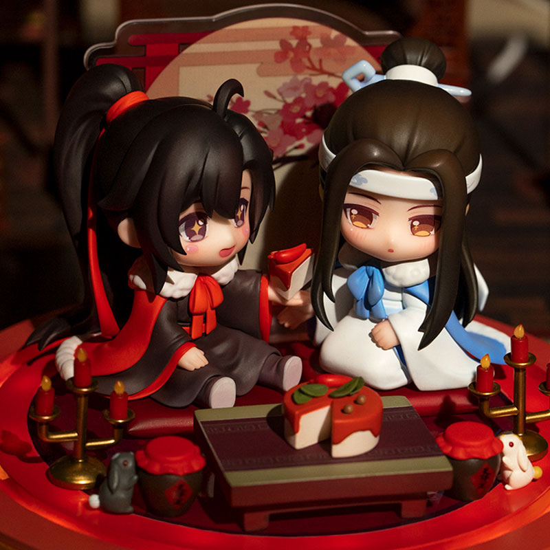 Anime "The Master of Diabolism" Wei Wuxian & Lan Wangji Set Enjoying Wine Under the Moon Ver. Deformed Figure 2 Figures Set