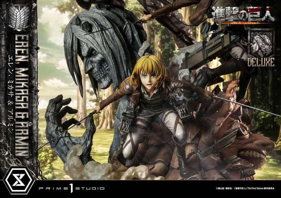 Shingeki no Kyojin - Armin Arlert - Eren Yeager - Mikasa Ackerman - Ultimate Premium Masterline UPMAOT-01DX - 1/4 - DX Version (Prime 1 Studio)