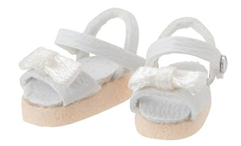 Doll Clothes - Picconeemo Costume - Ribbon Strap Sandals - 1/12 - White (Azone)