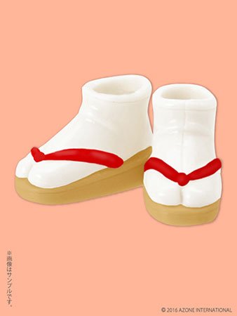 Doll Clothes - Picconeemo Costume - Soft Vinyl Sandals - 1/12 - Beige x Red (Azone)