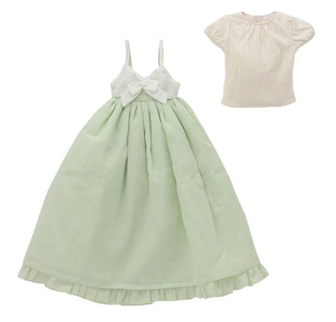 50cm Collection - Doll Clothes - Spring Color One-piece Set - 1/3 - Cream x Glass Green (Azone)
