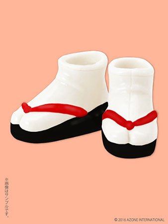 Doll Clothes - Picconeemo Costume - Soft Vinyl Sandals - 1/12 - Black x Red (Azone)