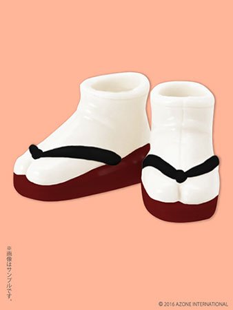 Doll Clothes - Picconeemo Costume - Soft Vinyl Sandals - 1/12 - Dark Red x Black (Azone)