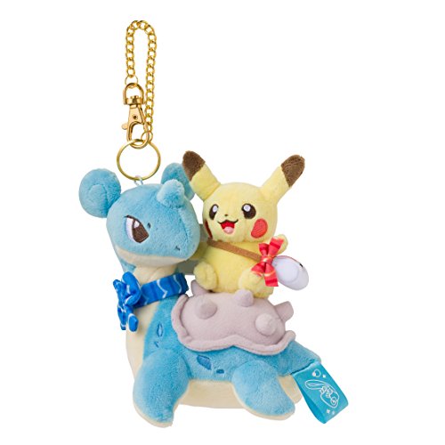 Pocket Monsters - Laplace - Pikachu - Mascot Key Chain - Plush Mascot - Riding on Laplace