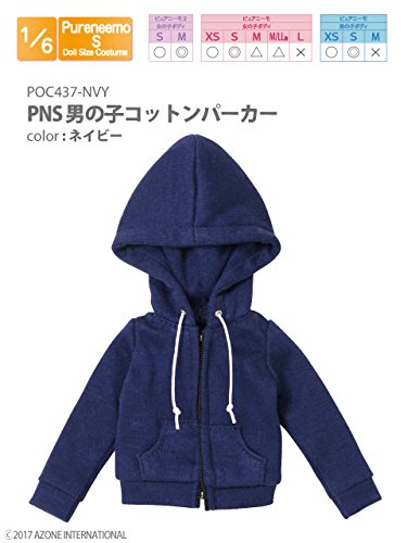 Doll Clothes - Pureneemo Original Costume - PureNeemo S Size Costume - Boys Cotton Parka - 1/6 - Navy (Azone)