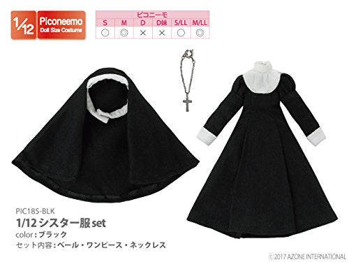 Picconeemo Costume - Nun's Habit Set - 1/12 - Black (Azone)