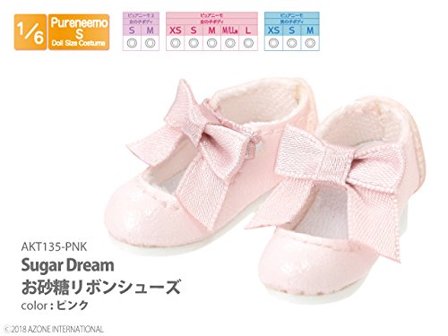 Doll Clothes - Pureneemo Original Costume - Sugar Dream Osatou Ribbon Shoes - 1/6 - Pink (Azone)