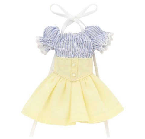 Doll Clothes - Picconeemo Costume - Off-shoulder Sunny One-piece - 1/12 - Sax Stripes x Cream (Azone)