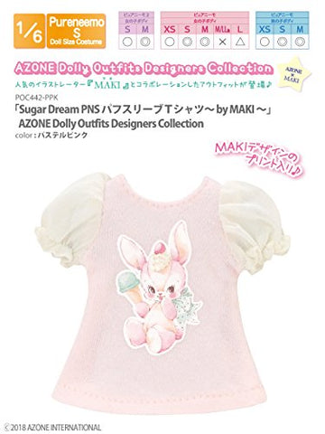 Doll Clothes - Pureneemo Original Costume - PureNeemo S Size Costume - Sugar Dream Puff Sleeves T-shirt -by MAKI- - 1/6 - Pastel Pink (Azone)