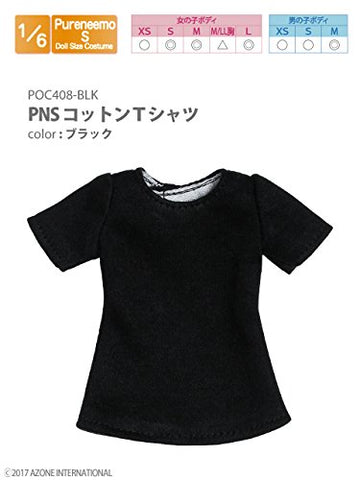 Doll Clothes - Pureneemo Original Costume - PureNeemo S Size Costume - Cotton T-shirt - 1/6 - Black (Azone)