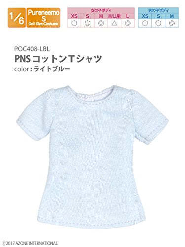Doll Clothes - Pureneemo Original Costume - PureNeemo S Size Costume - Cotton T-shirt - 1/6 - Light Blue (Azone)