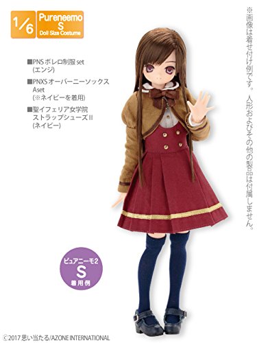 Doll Clothes - Pureneemo Original Costume - PureNeemo S Size Costume - Bolero School Uniform Set - 1/6 - Deep Red (Azone)