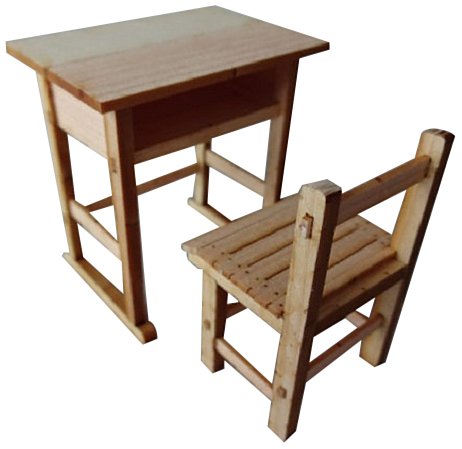 Memories Yokocho Series Showa School Hinoki Desk & Chair (2Set) OY-001