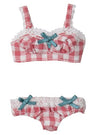 Doll Clothes - KIKIPOP! - Kinoko Planet - Gingham☆Bra & Shorts Set - Strawberry (Azone)