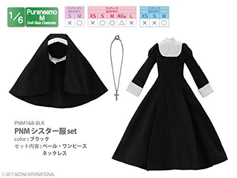 PureNeemo M Size Costume - Pureneemo Original Costume - Nun's Habit Set II - Black (Azone)