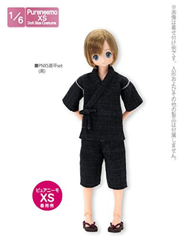 Doll Clothes - Pureneemo Original Costume - PureNeemo XS Size Costume - Jinbei Set - 1/6 - Black (Azone)