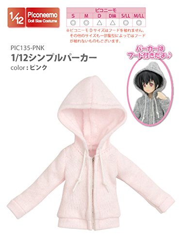 Doll Clothes - Picconeemo Costume - Simple Parka - 1/12 - Pink (Azone)