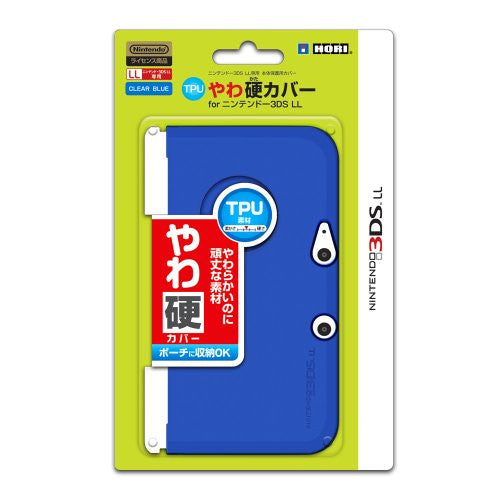 TPU Yawakata Cover for 3DS LL (Clear Blue)